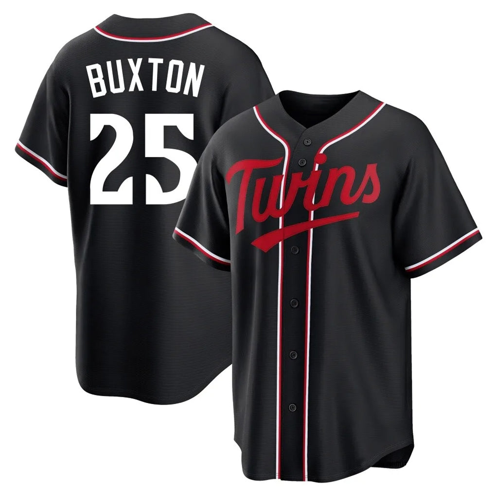 MATTH M.Twins #25 Byron Buxton Player Black Fashion Out Home Limited Stitched Jerseys