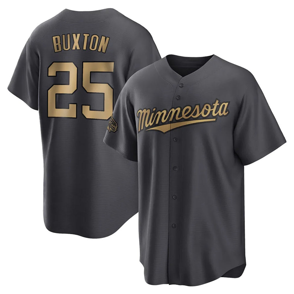 MATTH M.Twins #25 Byron Buxton Player Charcoal All-Star Game Home Stitched Jerseys
