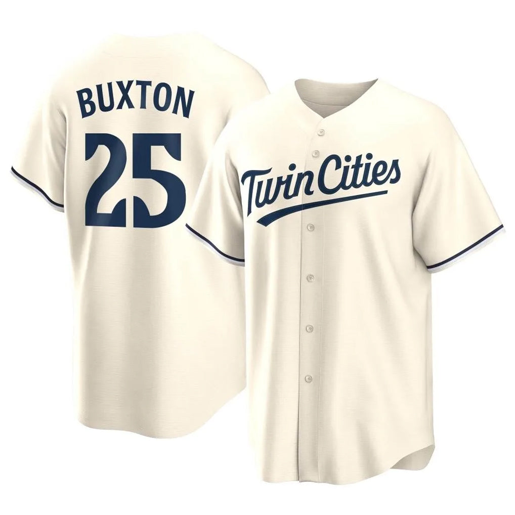 MATTH M.Twins #25 Byron Buxton Player Cream Game Limited Home Stitched Jerseys