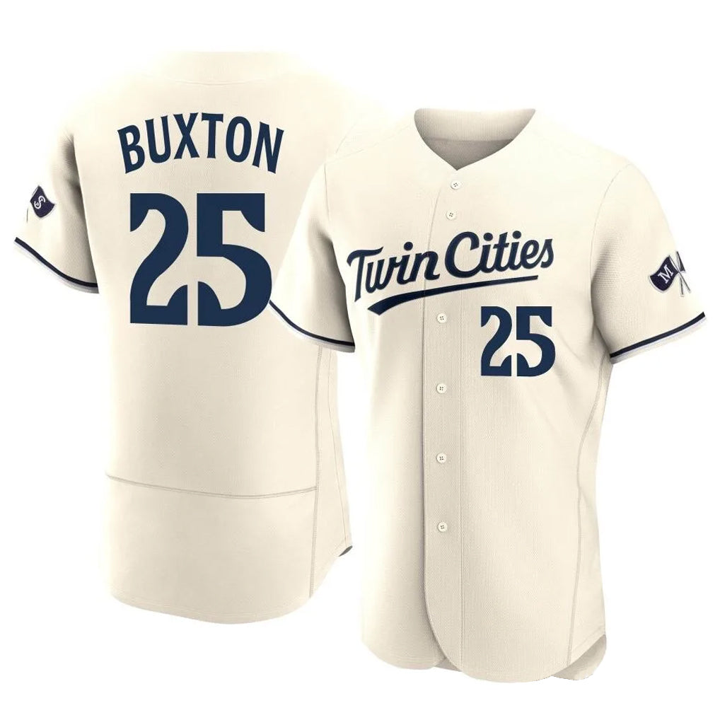 MATTH M.Twins #25 Byron Buxton Player Cream Home Limited Elite Stitched Jerseys