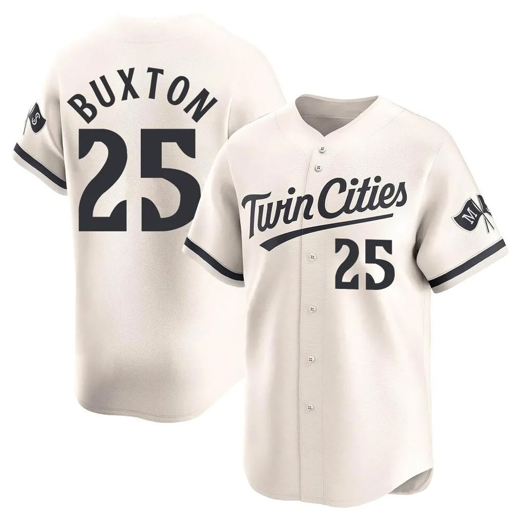 MATTH M.Twins #25 Byron Buxton Player Cream Home Limited Stitched Jerseys
