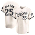 MATTH M.Twins #25 Byron Buxton Player Cream Home Limited Stitched Jerseys