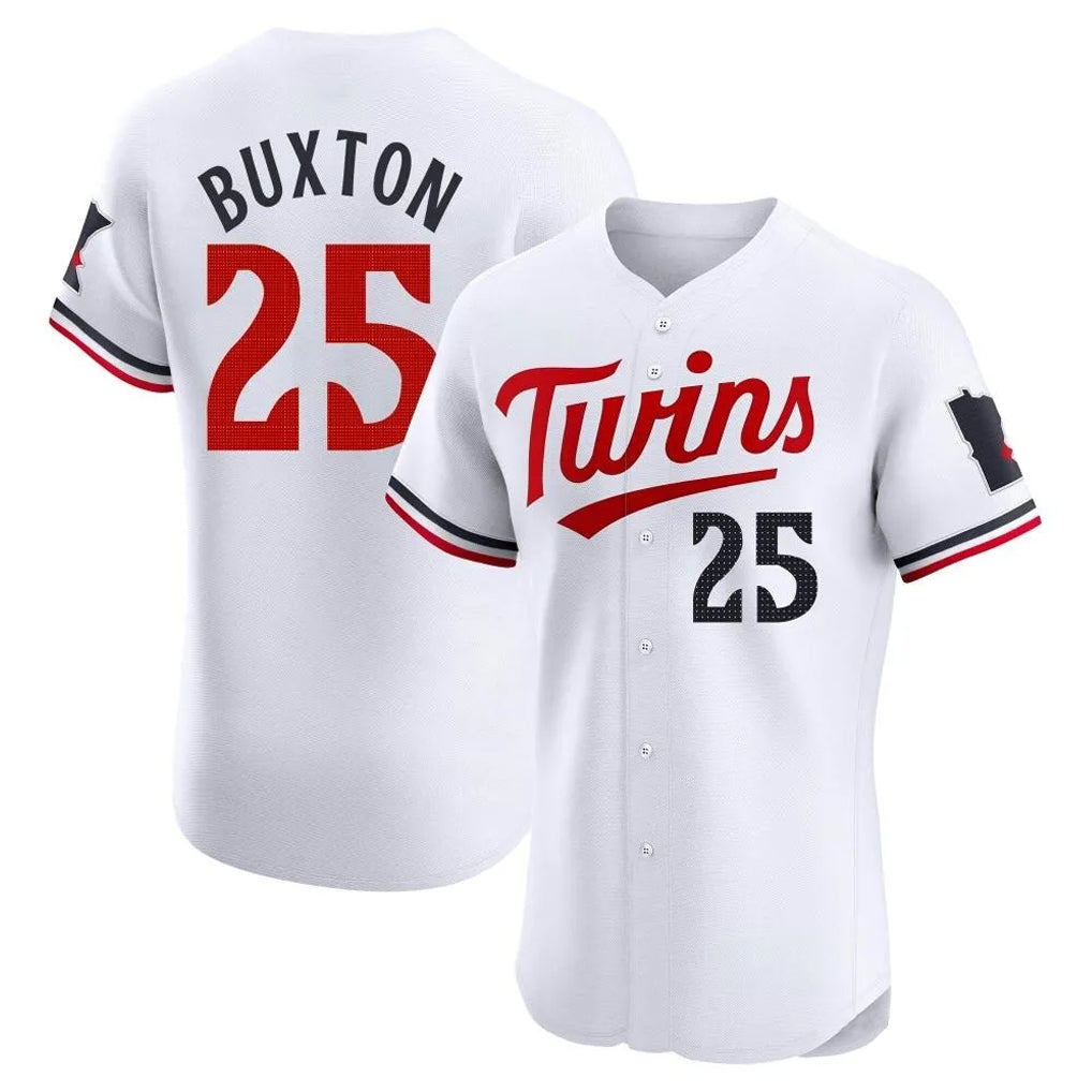 MATTH M.Twins #25 Byron Buxton Player White Home Limited Elite Stitched Jerseys