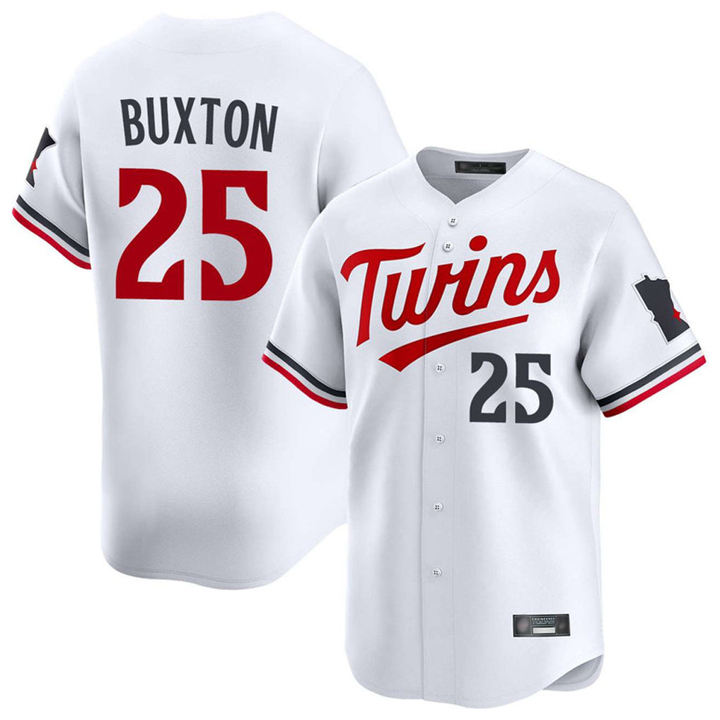 MATTH M.Twins #25 Byron Buxton Player White Home Limited Stitched Jerseys