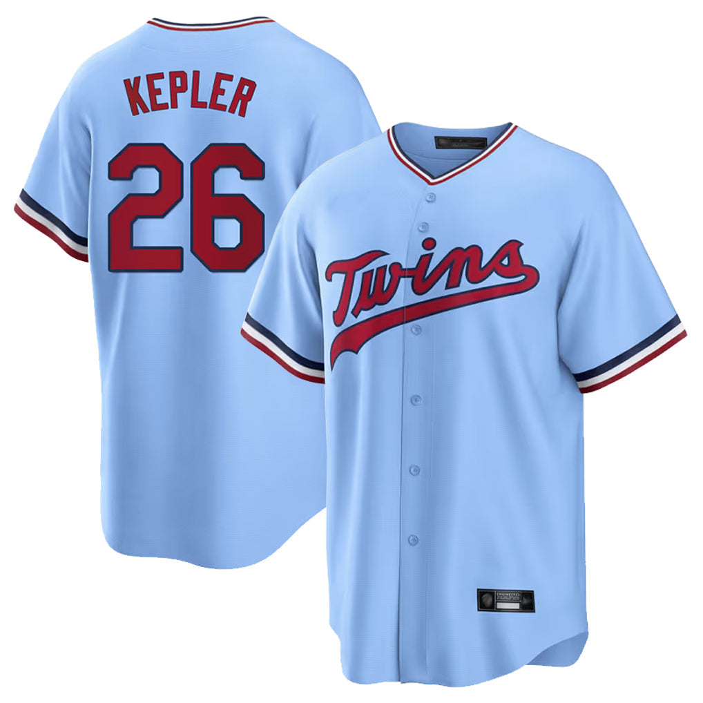 MATTH M.Twins #26 Max Kepler Player Light Blue Road Cooperstown CollectionKillebrew T-shirt Stitched Jerseys