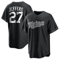 MATTH M.Twins #27 Ryan Jeffers Player Black Home Game Stitched Jerseys