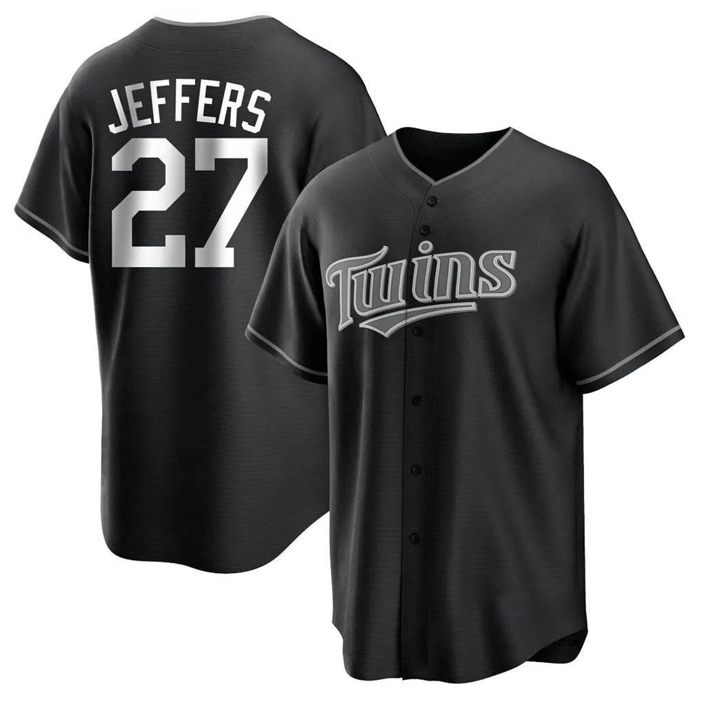 MATTH M.Twins #27 Ryan Jeffers Player Black Home Game Stitched Jerseys