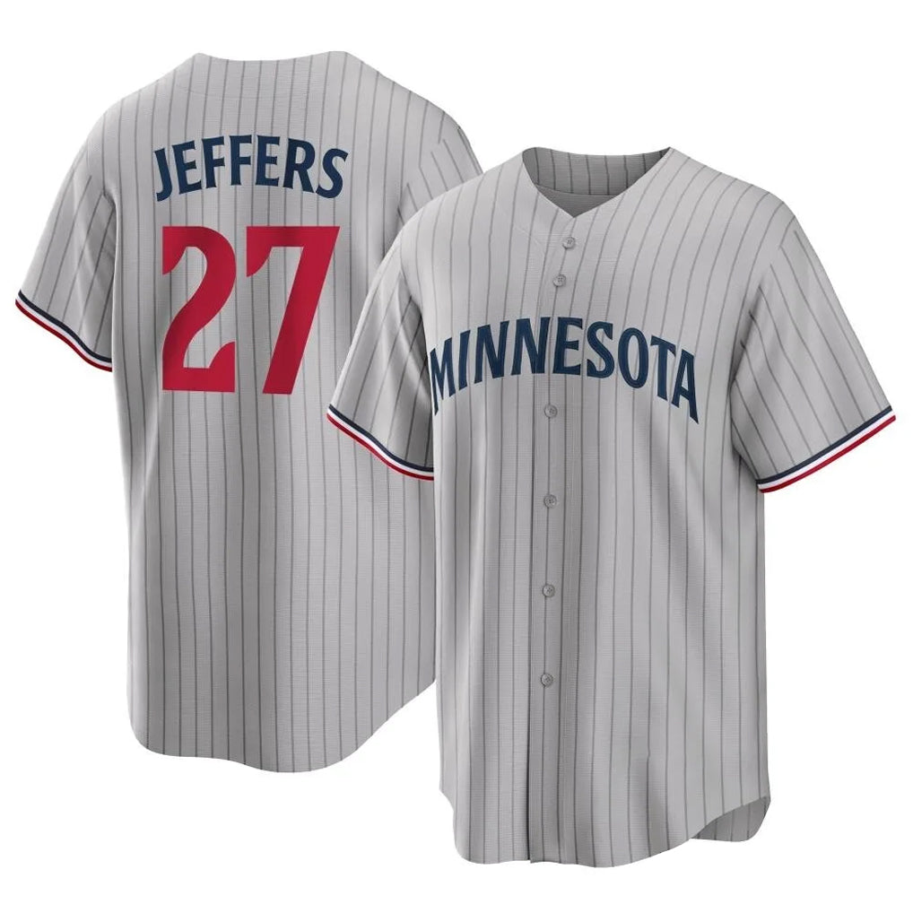 MATTH M.Twins #27 Ryan Jeffers Player Gray Game Limited Home Stitched Jerseys