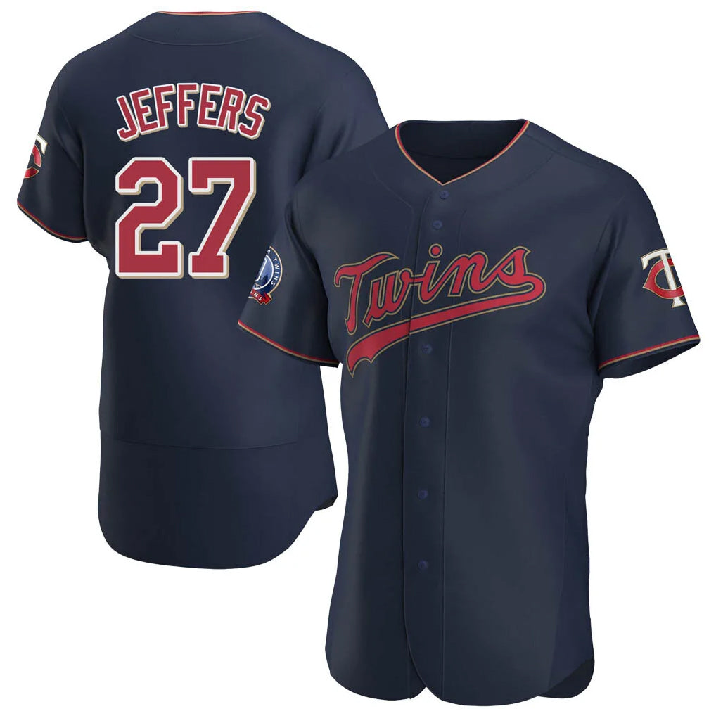 MATTH M.Twins #27 Ryan Jeffers Player Navy 60th Home Limited Elite Stitched Jerseys