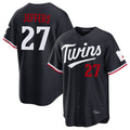 MATTH M.Twins #27 Ryan Jeffers Player Navy Home Game Stitched Jerseys