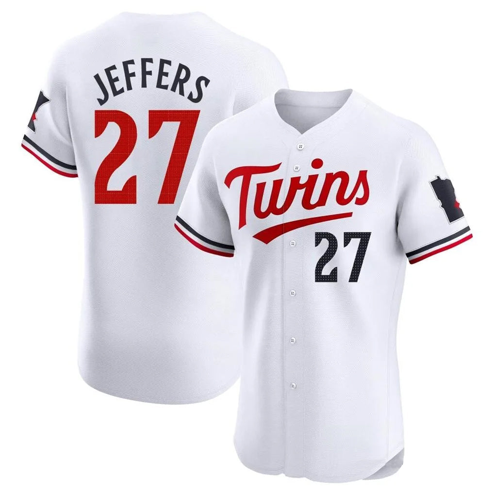 MATTH M.Twins #27 Ryan Jeffers Player White Home Limited Elite Stitched Jerseys