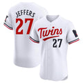 MATTH M.Twins #27 Ryan Jeffers Player White Home Limited Elite Stitched Jerseys