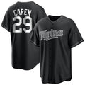 MATTH M.Twins #29 Rod Carew Player Black Home Game Stitched Jerseys