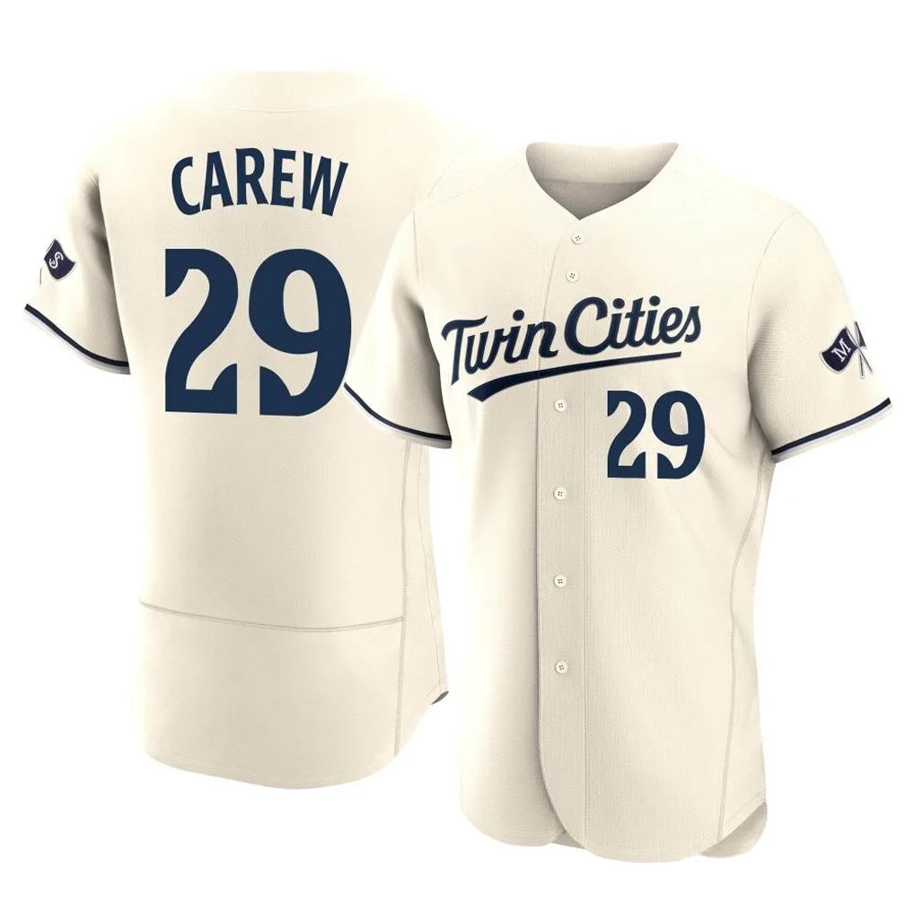 MATTH M.Twins #29 Rod Carew Player Cream Home Limited Elite Stitched Jerseys
