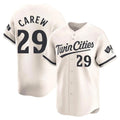 MATTH M.Twins #29 Rod Carew Player Cream Home Limited Stitched Jerseys