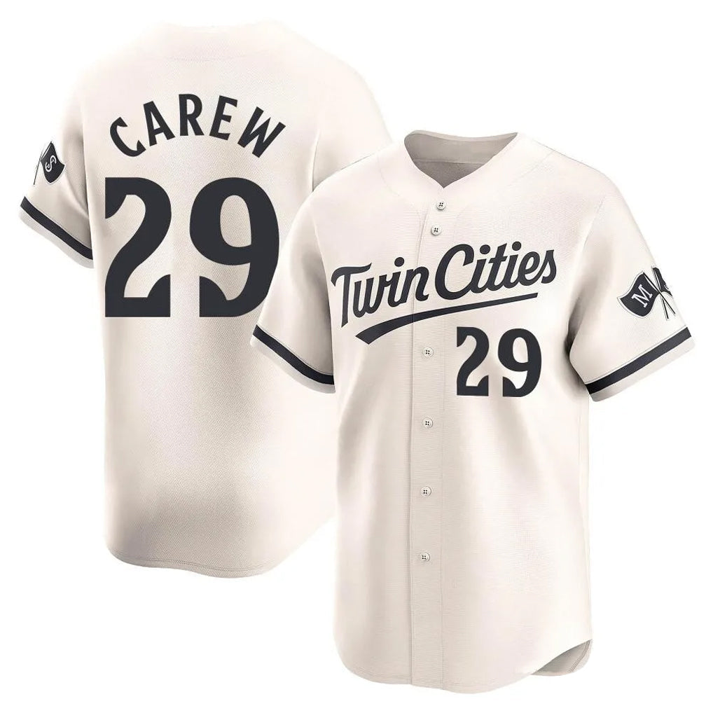 MATTH M.Twins #29 Rod Carew Player Cream Home Limited Stitched Jerseys