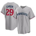 MATTH M.Twins #29 Rod Carew Player Gray Game Limited Home Stitched Jerseys