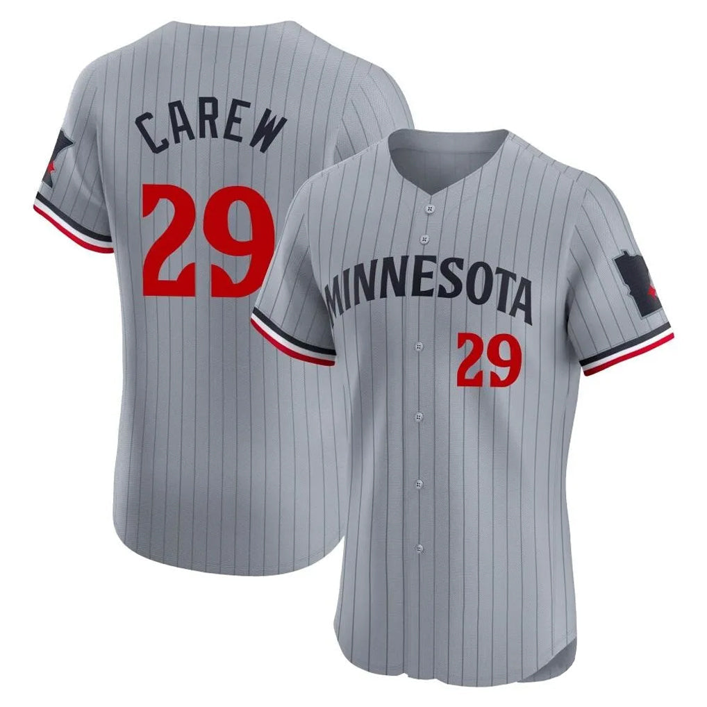 MATTH M.Twins #29 Rod Carew Player Gray Home Limited Elite Stitched Jerseys