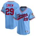 MATTH M.Twins #29 Rod Carew Player Light Blue Throwback Cooperstown Collection Limited T-shirt Stitched Jerseys