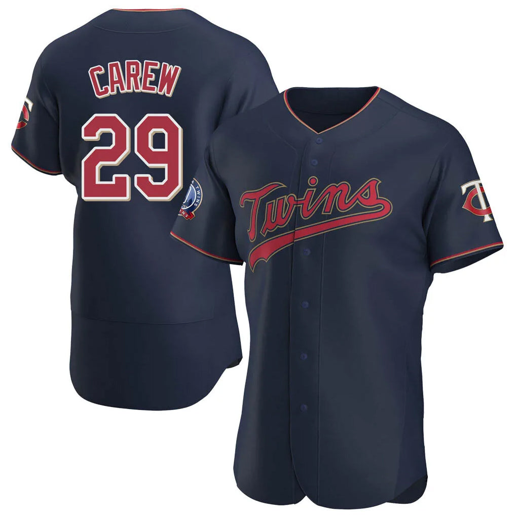 MATTH M.Twins #29 Rod Carew Player Navy 60th Home Limited Elite Stitched Jerseys