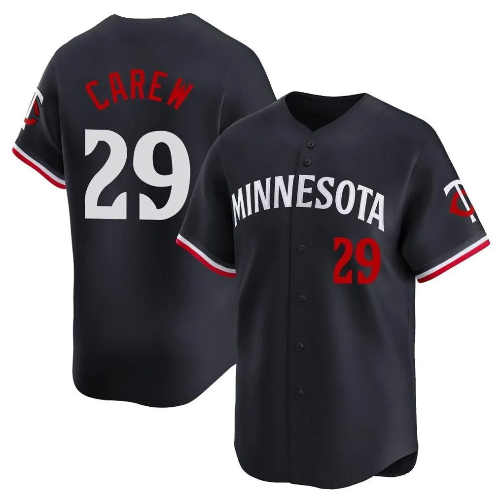 MATTH M.Twins #29 Rod Carew Player Navy Home Limited Stitched Jerseys