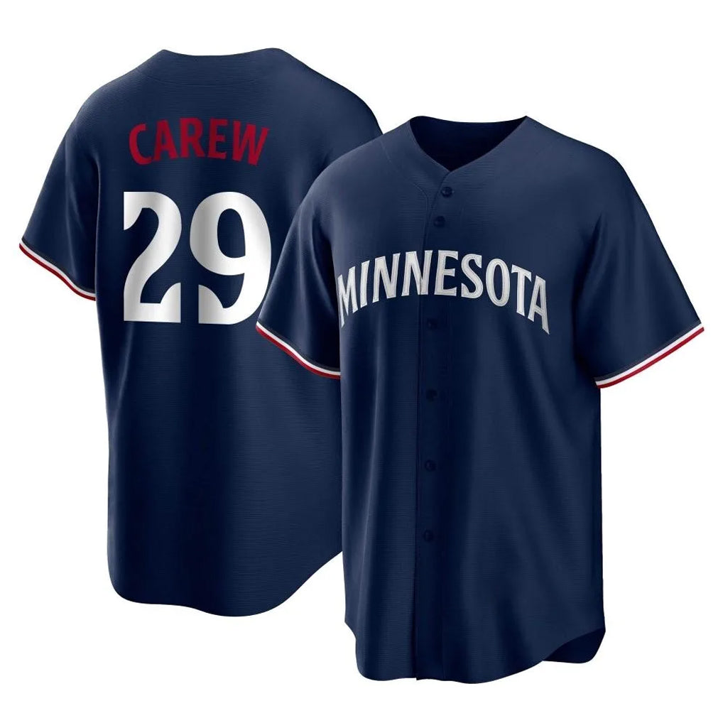 MATTH M.Twins #29 Rod Carew Player Navy Replica Alternate Home Stitched Jerseys