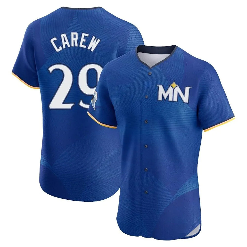 MATTH M.Twins #29 Rod Carew Player Royal City Connect Limited Elite Home Stitched Jerseys