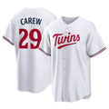 MATTH M.Twins #29 Rod Carew Player White Home Game Stitched Jerseys