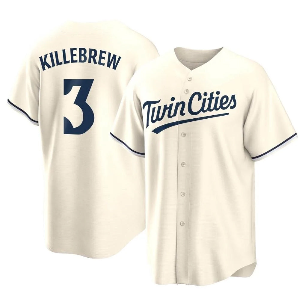 MATTH M.Twins #3 Harmon Killebrew Player Cream Game Limited Home Stitched Jerseys