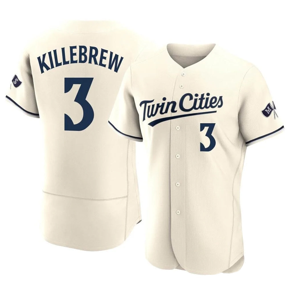 MATTH M.Twins #3 Harmon Killebrew Player Cream Home Limited Elite Stitched Jerseys