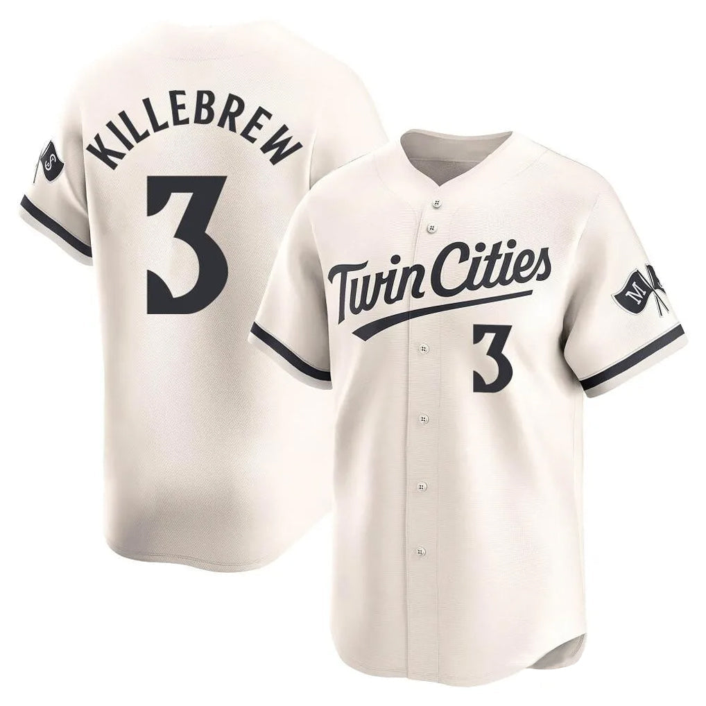 MATTH M.Twins #3 Harmon Killebrew Player Cream Home Limited Stitched Jerseys