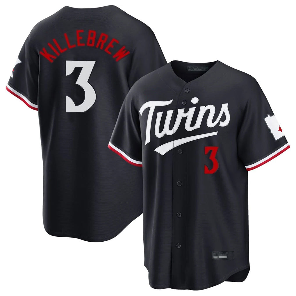 MATTH M.Twins #3 Harmon Killebrew Player Navy Home Game Stitched Jerseys