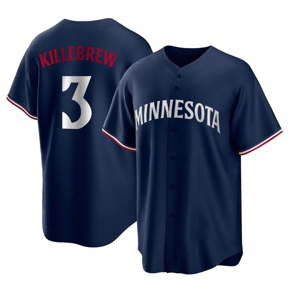 MATTH M.Twins #3 Harmon Killebrew Player Navy Replica Alternate Home Stitched Jerseys