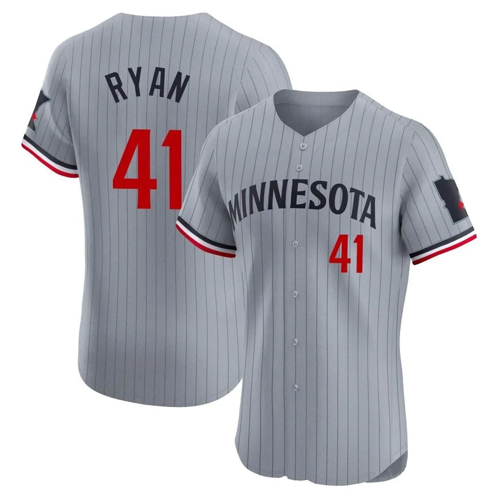 MATTH M.Twins #41 Joe Ryan Player Gray Home Limited Elite Stitched Jerseys