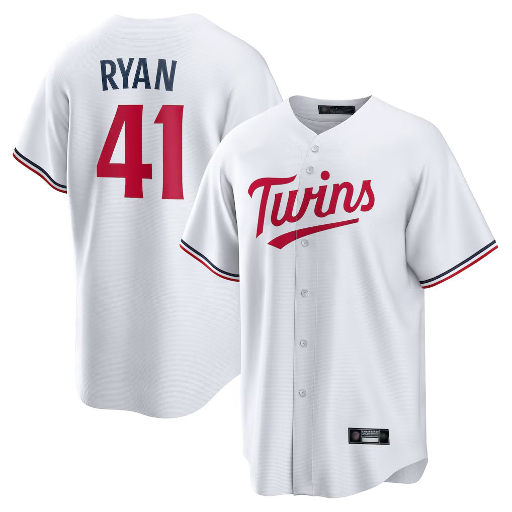MATTH M.Twins #41 Joe Ryan Player White Home Game Stitched Jerseys