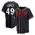 MATTH M.Twins #49 Pablo Lopez Player Black Fashion Out Home Limited Stitched Jerseys