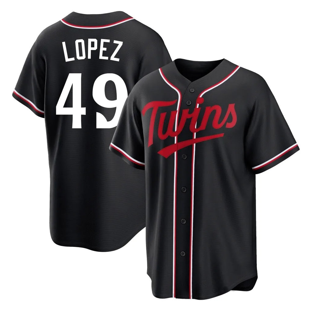 MATTH M.Twins #49 Pablo Lopez Player Black Fashion Out Home Limited Stitched Jerseys
