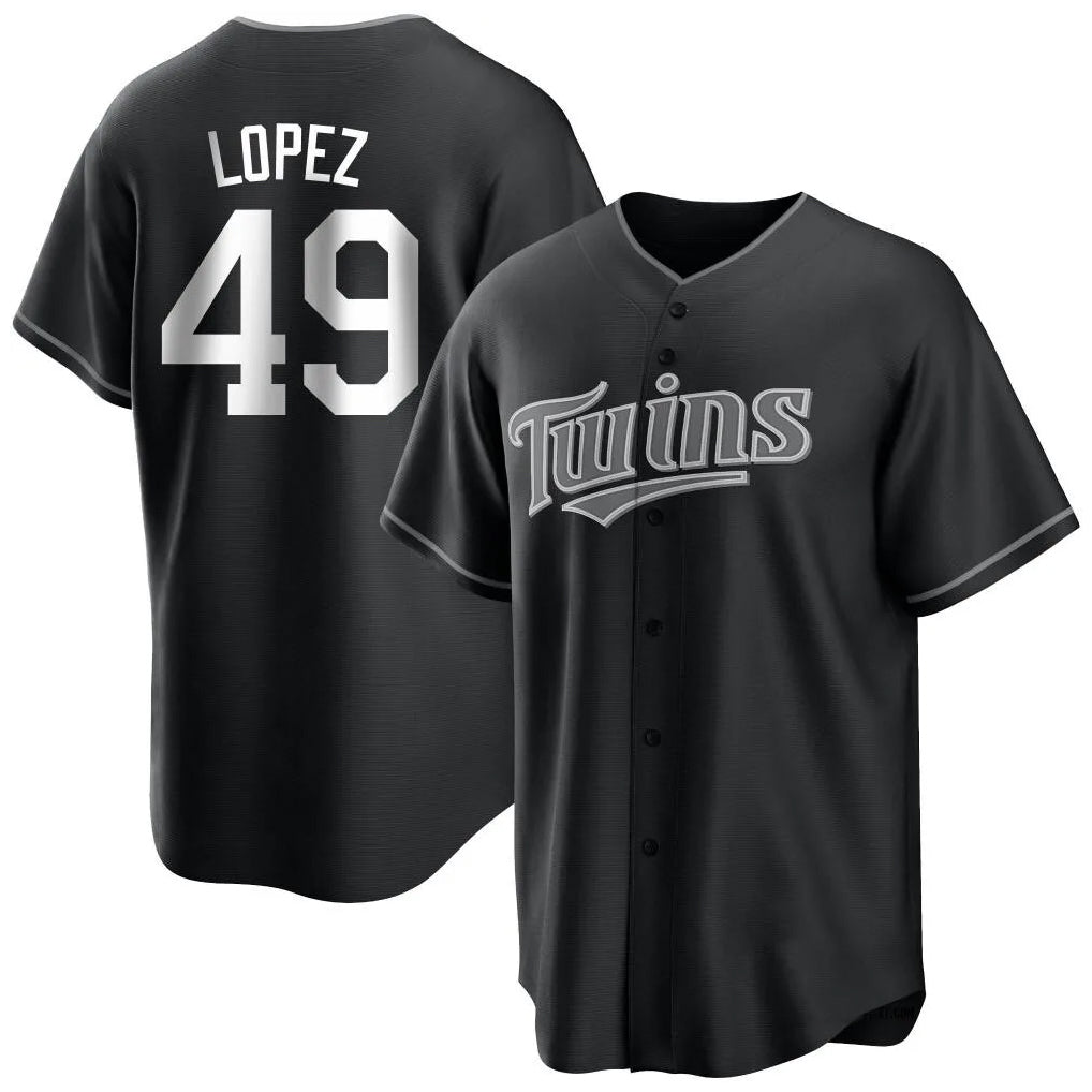 MATTH M.Twins #49 Pablo Lopez Player Black Home Game Stitched Jerseys
