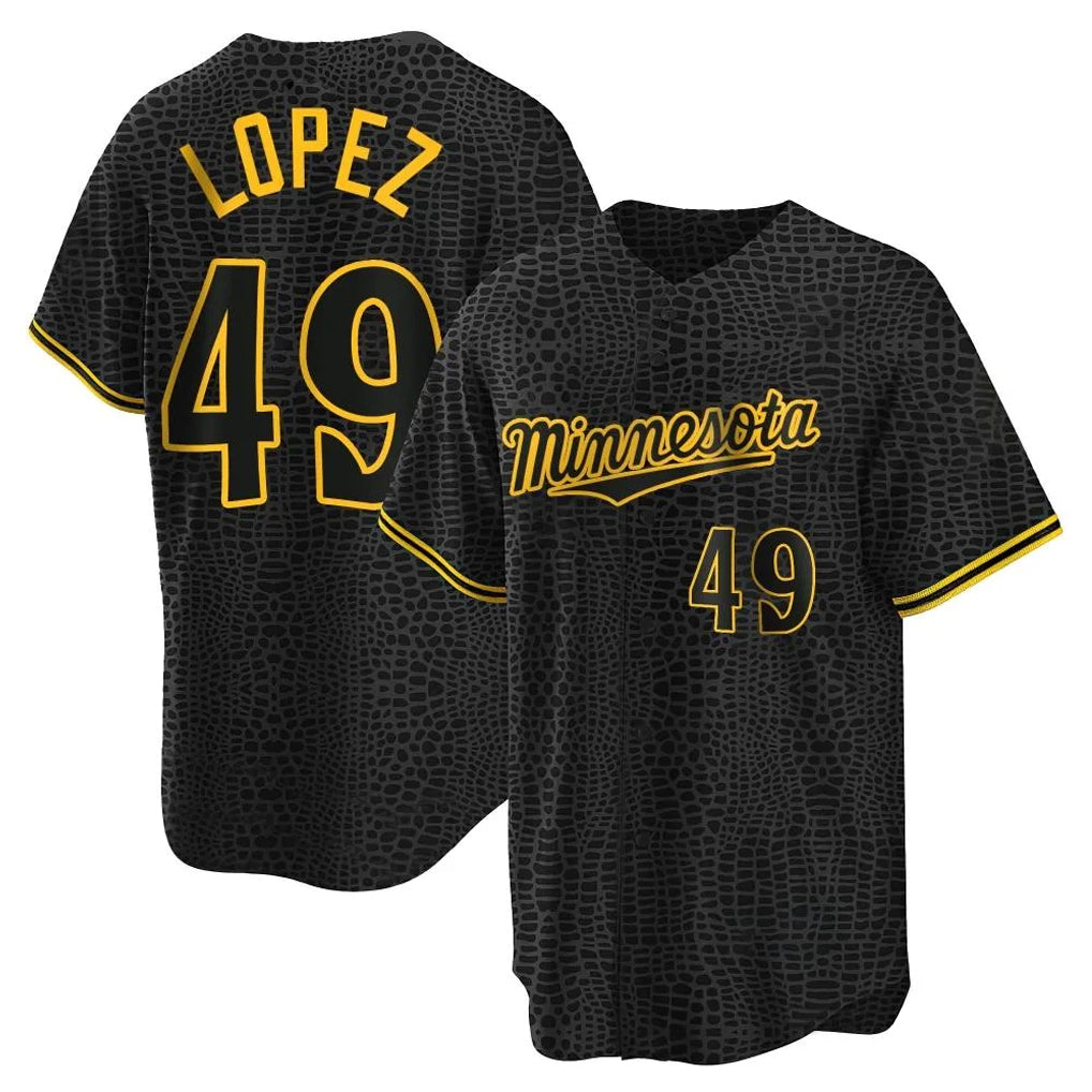MATTH M.Twins #49 Pablo Lopez Player Black Snake Skin City Home Game Stitched Jerseys