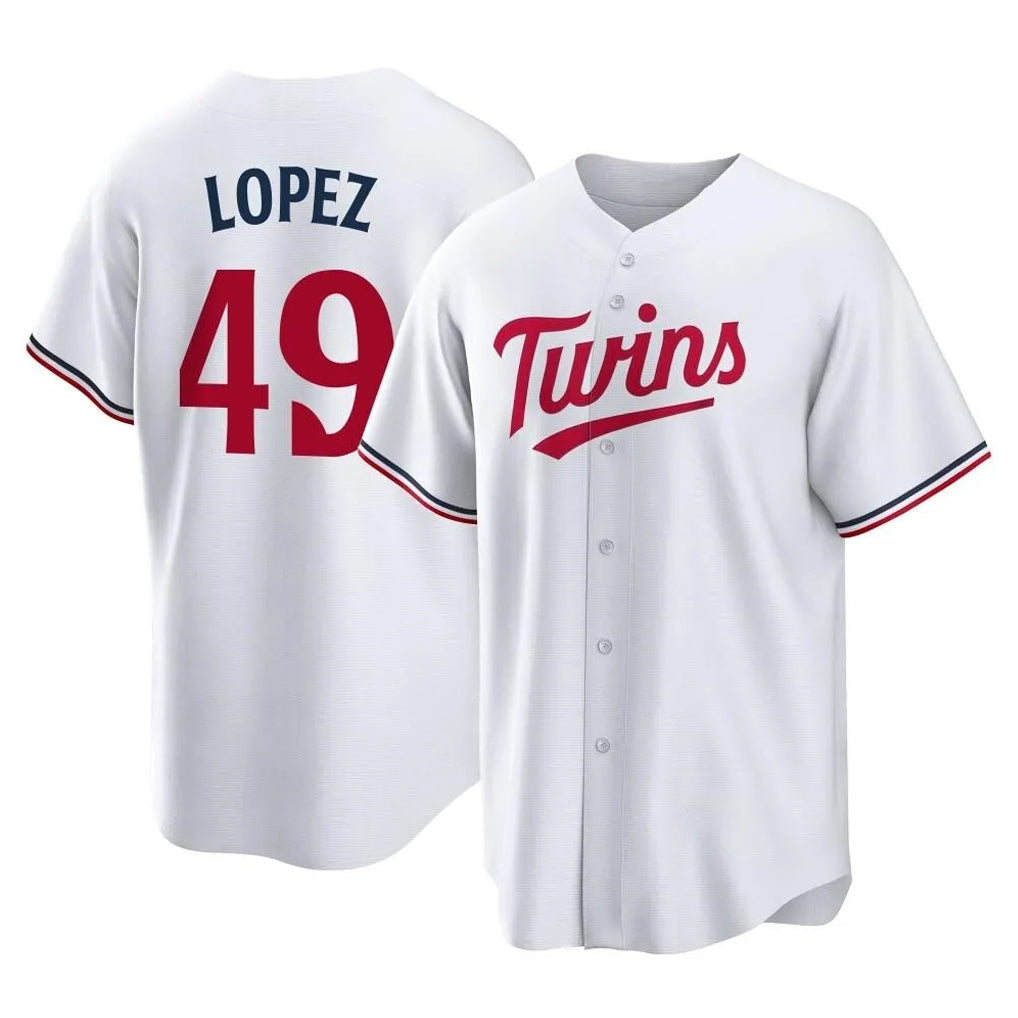 MATTH M.Twins #49 Pablo Lopez Player White Home Game Stitched Jerseys