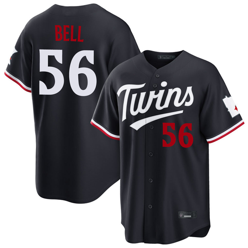 MATTH M.Twins #56 Josh Bell Player Navy Home Game Stitched Jerseys