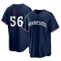 MATTH M.Twins #56 Josh Bell Player Navy Replica Alternate Home Stitched Jerseys