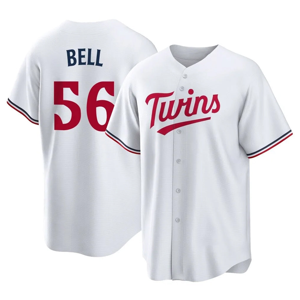 MATTH M.Twins #56 Josh Bell Player White Home Game Stitched Jerseys