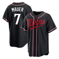 MATTH M.Twins #7 Joe Mauer Player Black Fashion Out Home Limited Stitched Jerseys