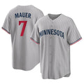 MATTH M.Twins #7 Joe Mauer Player Gray Game Limited Home Stitched Jerseys