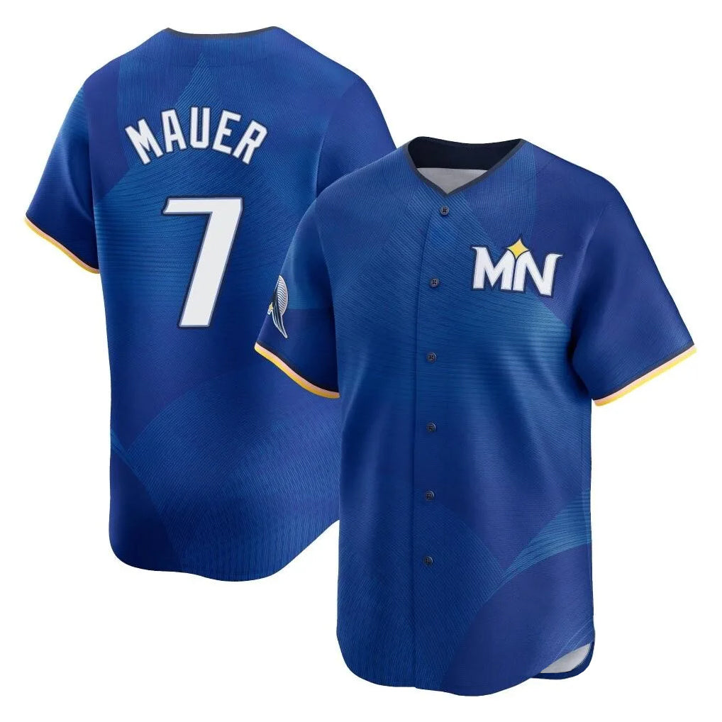 MATTH M.Twins #7 Joe Mauer Player Royal City Connect Limited Home Stitched Jerseys