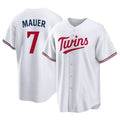 MATTH M.Twins #7 Joe Mauer Player White Home Game Stitched Jerseys