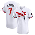 MATTH M.Twins #7 Joe Mauer Player White Home Limited Elite Stitched Jerseys