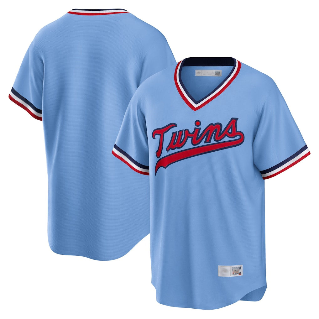 MATTH Minnesota Twins Blank Player Light Blue Road Cooperstown Collection T-shirt Stitched Jerseys