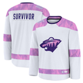 MATTH M.Wild White Hockey Fights Cancer Survivor Practice Jerseys